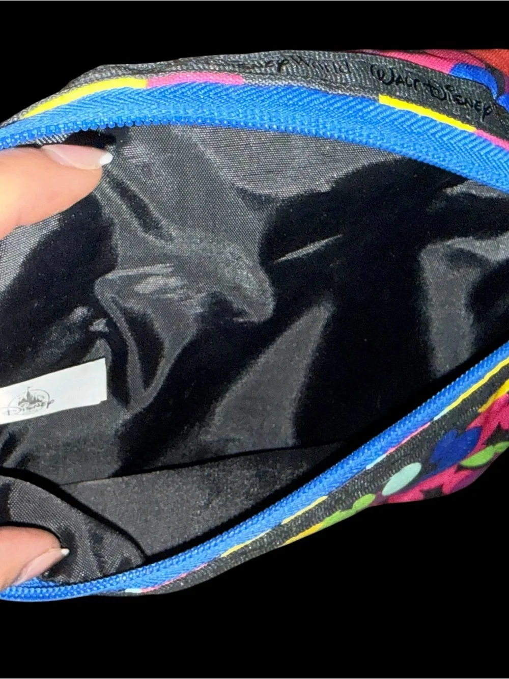 Disney Mickey Mouse Multicolor Print Belt Bag Fanny Pack Zip Adjustable Strap